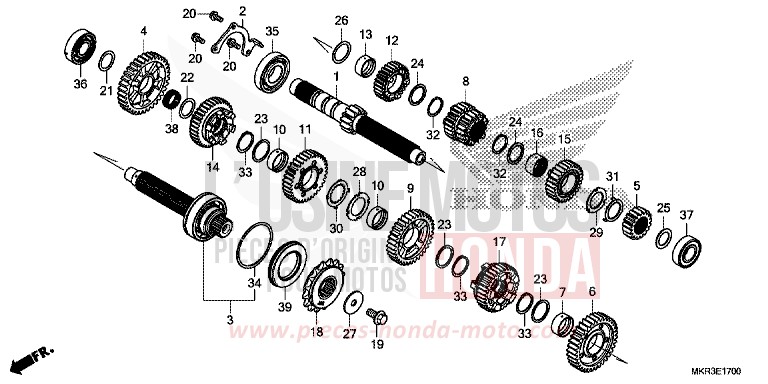 GETRIEBE von CBR1000RR "Fireblade" GRAND PRIX RED (R380) von 2020